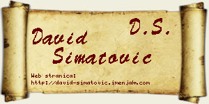 David Simatović vizit kartica